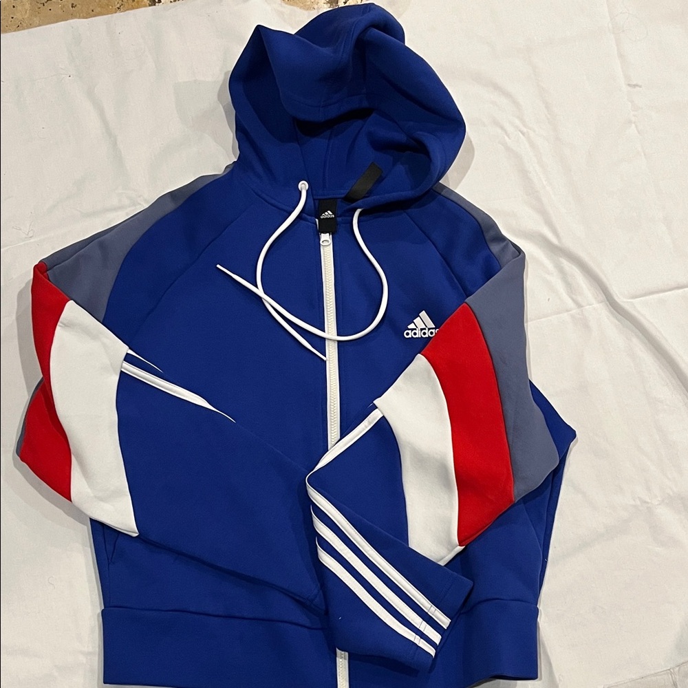 Adidas  Blue Jacket with Red and White Accents